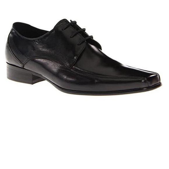 Kenneth Cole Black Oxford Dress Shoe with Smooth Leather and Polished Finish - Picture 1 of 10